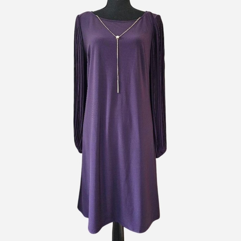 ROZ&ALI size L dark purple dress with necklace